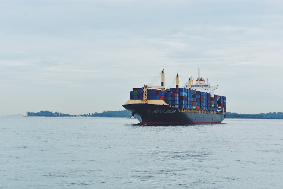 Cargo container ship representing alternative shipping routes